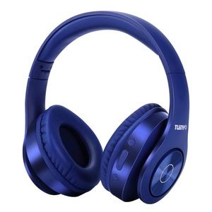 TUINYO Blue Wireless Bluetooth Over-Ear Portable Foldable Headphones Headset
